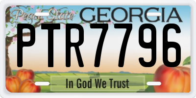 GA license plate PTR7796