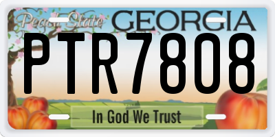 GA license plate PTR7808