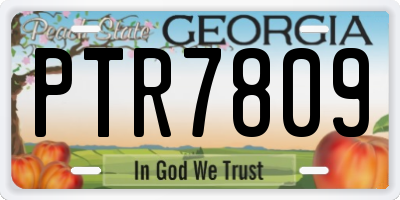 GA license plate PTR7809