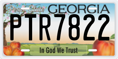 GA license plate PTR7822