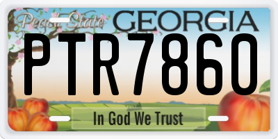GA license plate PTR7860