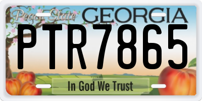 GA license plate PTR7865
