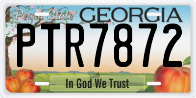 GA license plate PTR7872