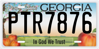 GA license plate PTR7876