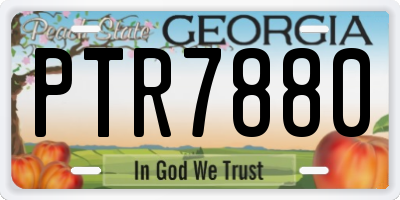 GA license plate PTR7880