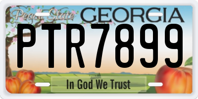 GA license plate PTR7899