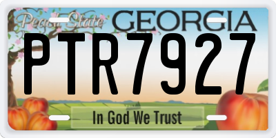 GA license plate PTR7927