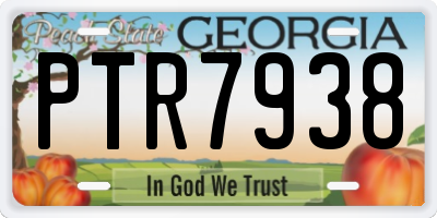GA license plate PTR7938