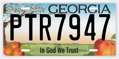 GA license plate PTR7947