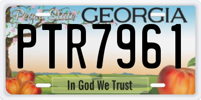 GA license plate PTR7961