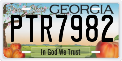 GA license plate PTR7982