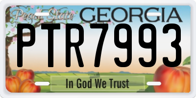GA license plate PTR7993