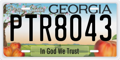 GA license plate PTR8043
