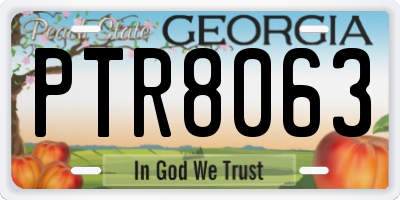 GA license plate PTR8063