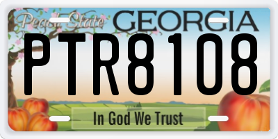 GA license plate PTR8108