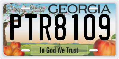 GA license plate PTR8109