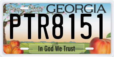 GA license plate PTR8151
