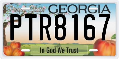 GA license plate PTR8167