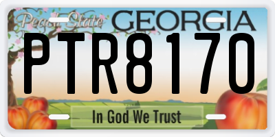 GA license plate PTR8170