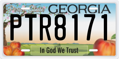 GA license plate PTR8171