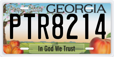 GA license plate PTR8214