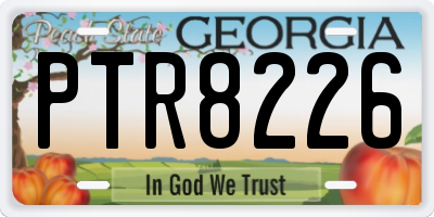 GA license plate PTR8226