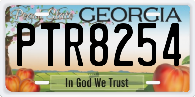 GA license plate PTR8254