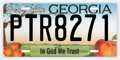 GA license plate PTR8271