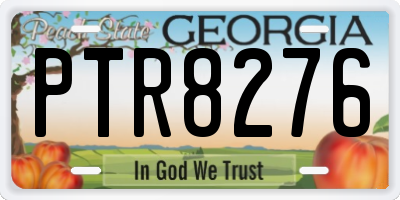 GA license plate PTR8276