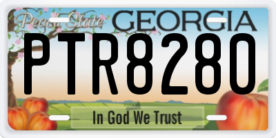 GA license plate PTR8280