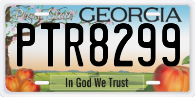 GA license plate PTR8299