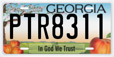 GA license plate PTR8311
