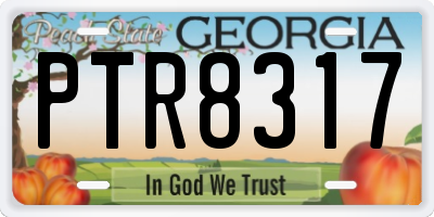 GA license plate PTR8317
