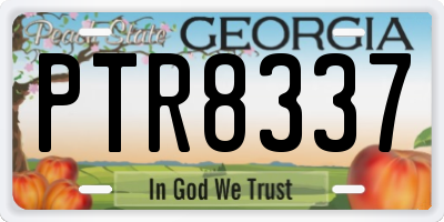 GA license plate PTR8337