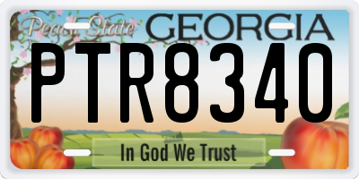 GA license plate PTR8340