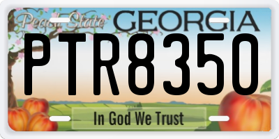 GA license plate PTR8350