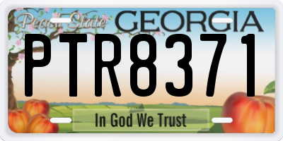 GA license plate PTR8371
