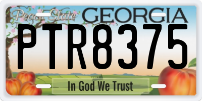 GA license plate PTR8375