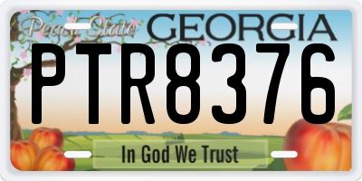 GA license plate PTR8376