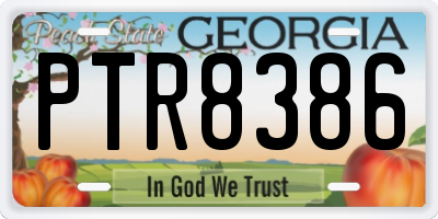 GA license plate PTR8386