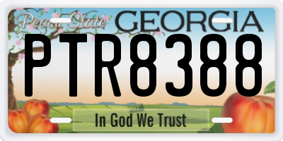 GA license plate PTR8388