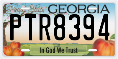 GA license plate PTR8394