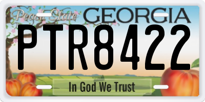 GA license plate PTR8422