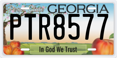 GA license plate PTR8577