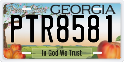 GA license plate PTR8581