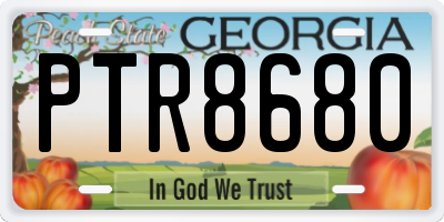 GA license plate PTR8680