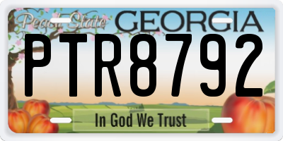 GA license plate PTR8792