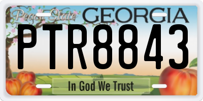 GA license plate PTR8843
