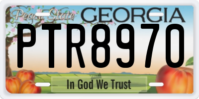GA license plate PTR8970
