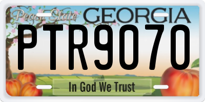 GA license plate PTR9070